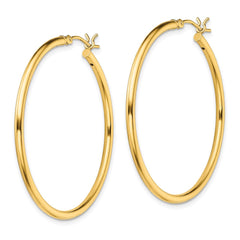 Yellow Gold-plated Sterling Silver Polished 2x40mm Hoop Earrings