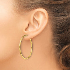 Yellow Gold-plated Sterling Silver Polished 2x40mm Hoop Earrings