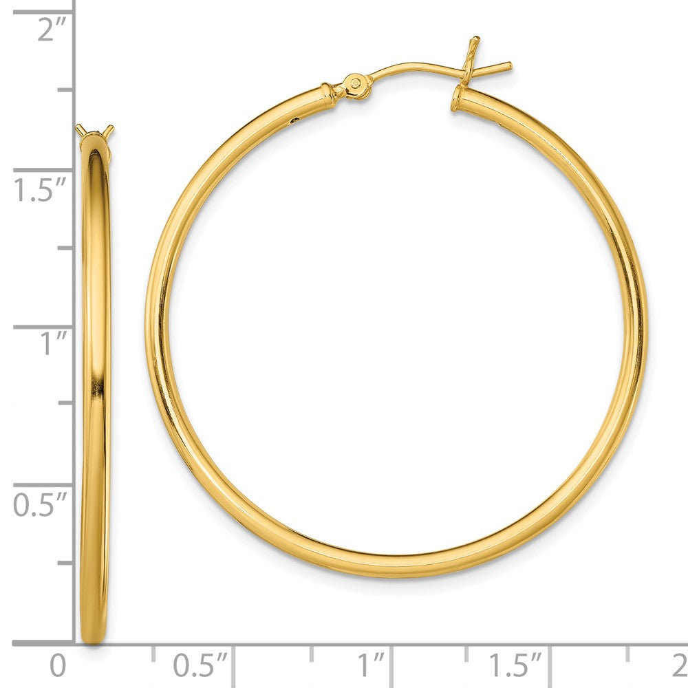 Yellow Gold-plated Sterling Silver Polished 2x40mm Hoop Earrings