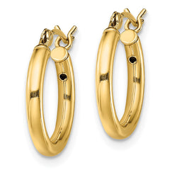 Yellow Gold-plated Sterling Silver Polished 2x15mm Hoop Earrings