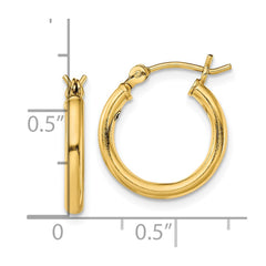 Yellow Gold-plated Sterling Silver Polished 2x15mm Hoop Earrings