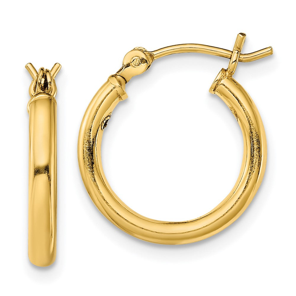 Yellow Gold-plated Sterling Silver Polished 2x15mm Hoop Earrings