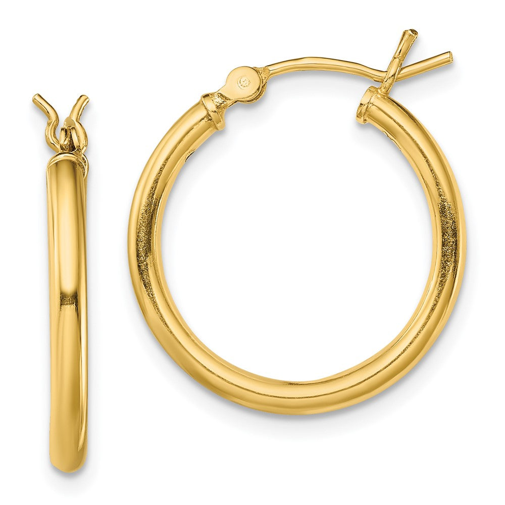 Yellow Gold-plated Sterling Silver Polished 2x20mm Hoop Earrings