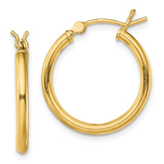 Yellow Gold-plated Sterling Silver Polished 2x20mm Hoop Earrings
