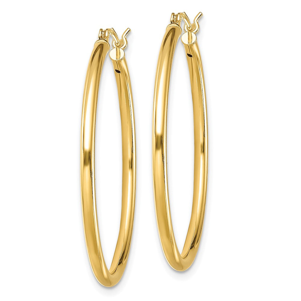 Yellow Gold-plated Sterling Silver Polished 2x35mm Hoop Earrings