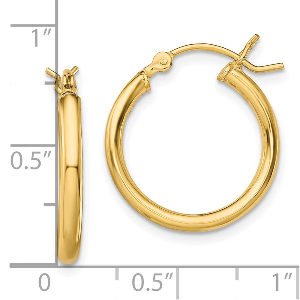 Yellow Gold-plated Sterling Silver Polished 2x18mm Hoop Earrings