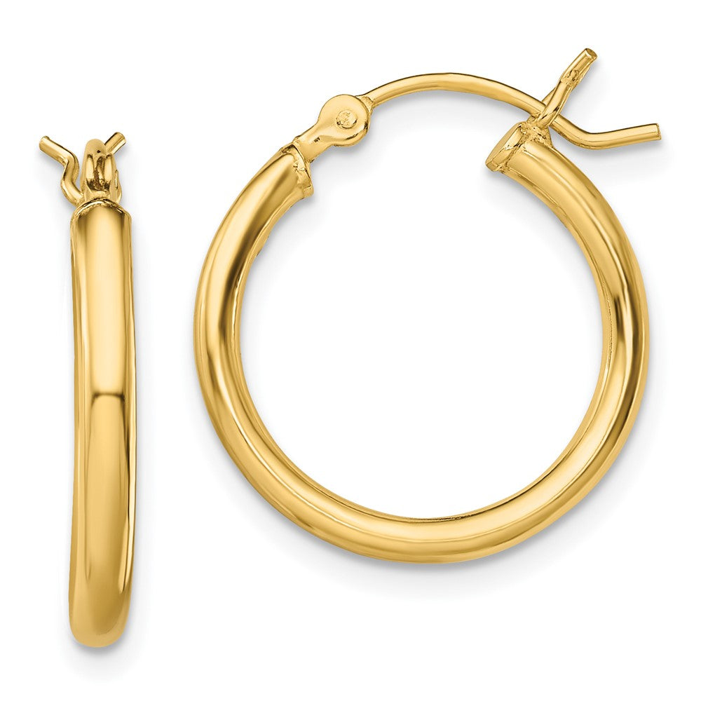 Yellow Gold-plated Sterling Silver Polished 2x18mm Hoop Earrings