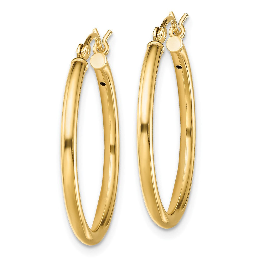 Yellow Gold-plated Sterling Silver Polished 2x25mm Hoop Earrings