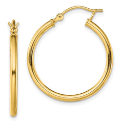 Yellow Gold-plated Sterling Silver Polished 2x25mm Hoop Earrings