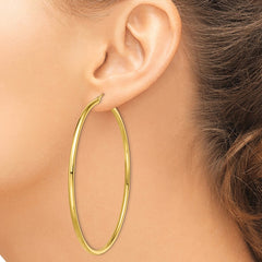 Yellow Gold-plated Sterling Silver Polished 2.5x70mm Hoop Earrings