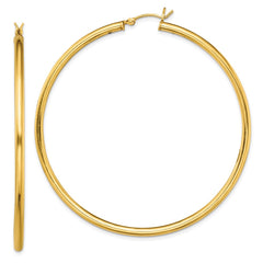 Yellow Gold-plated Sterling Silver Polished 2.5x60mm Hoop Earrings