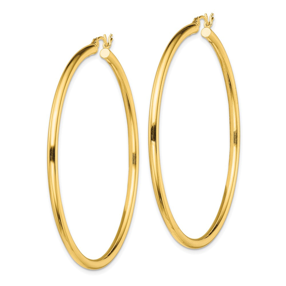 Yellow Gold-plated Sterling Silver Polished 2.5x55mm Hoop Earrings