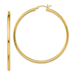 Yellow Gold-plated Sterling Silver Polished 2.5x55mm Hoop Earrings