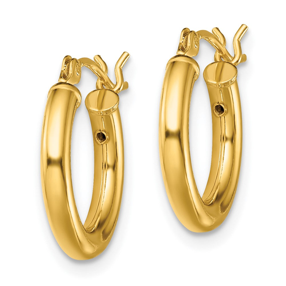 Yellow Gold-plated Sterling Silver Polished 2.5x15mm Hoop Earrings
