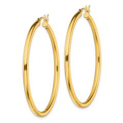 Yellow Gold-plated Sterling Silver Polished 2.5x45mm Hoop Earrings