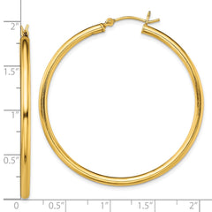 Yellow Gold-plated Sterling Silver Polished 2.5x45mm Hoop Earrings