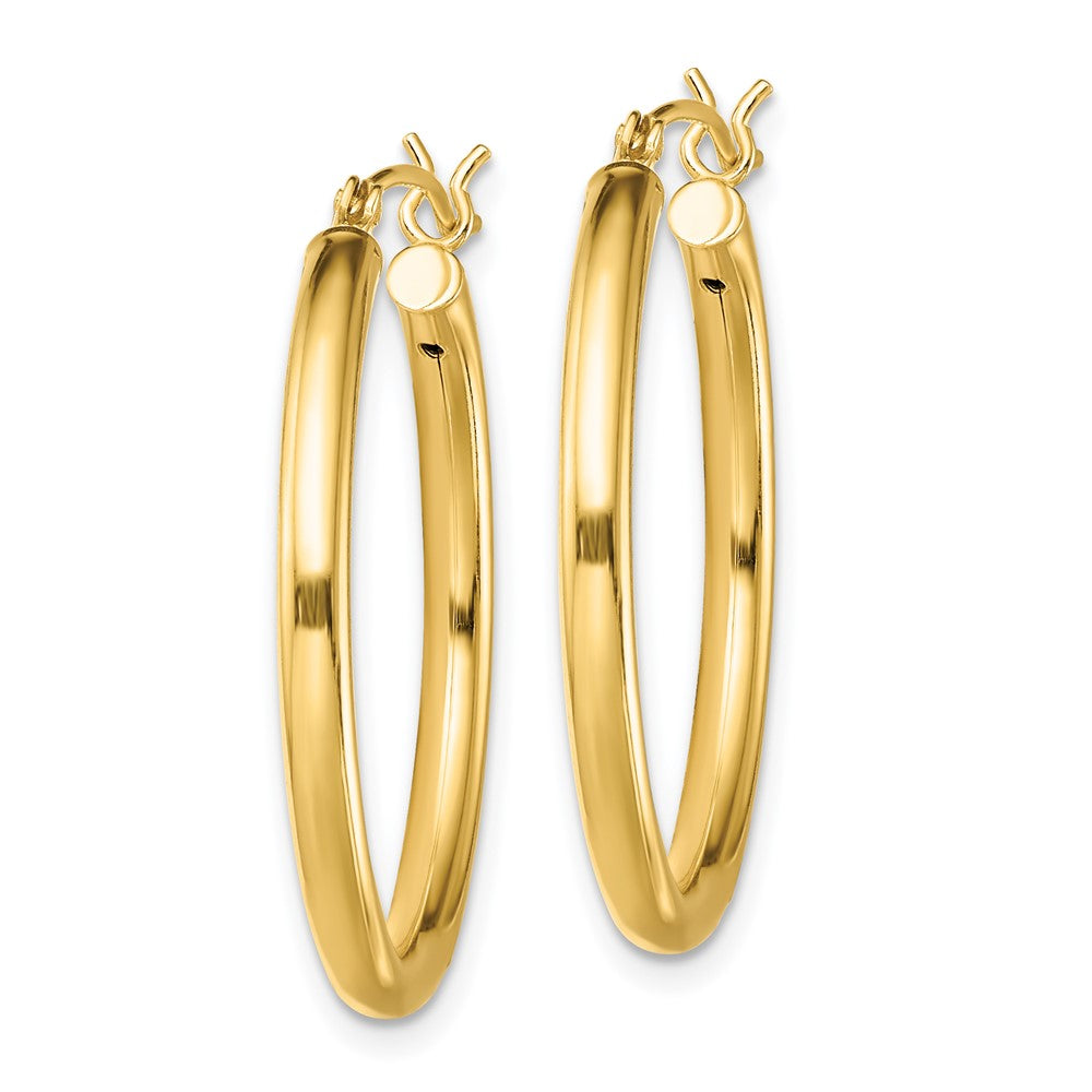 Yellow Gold-plated Sterling Silver Polished 2.5x28mm Hoop Earrings