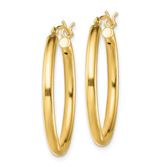 Yellow Gold-plated Sterling Silver Polished 2.5x28mm Hoop Earrings