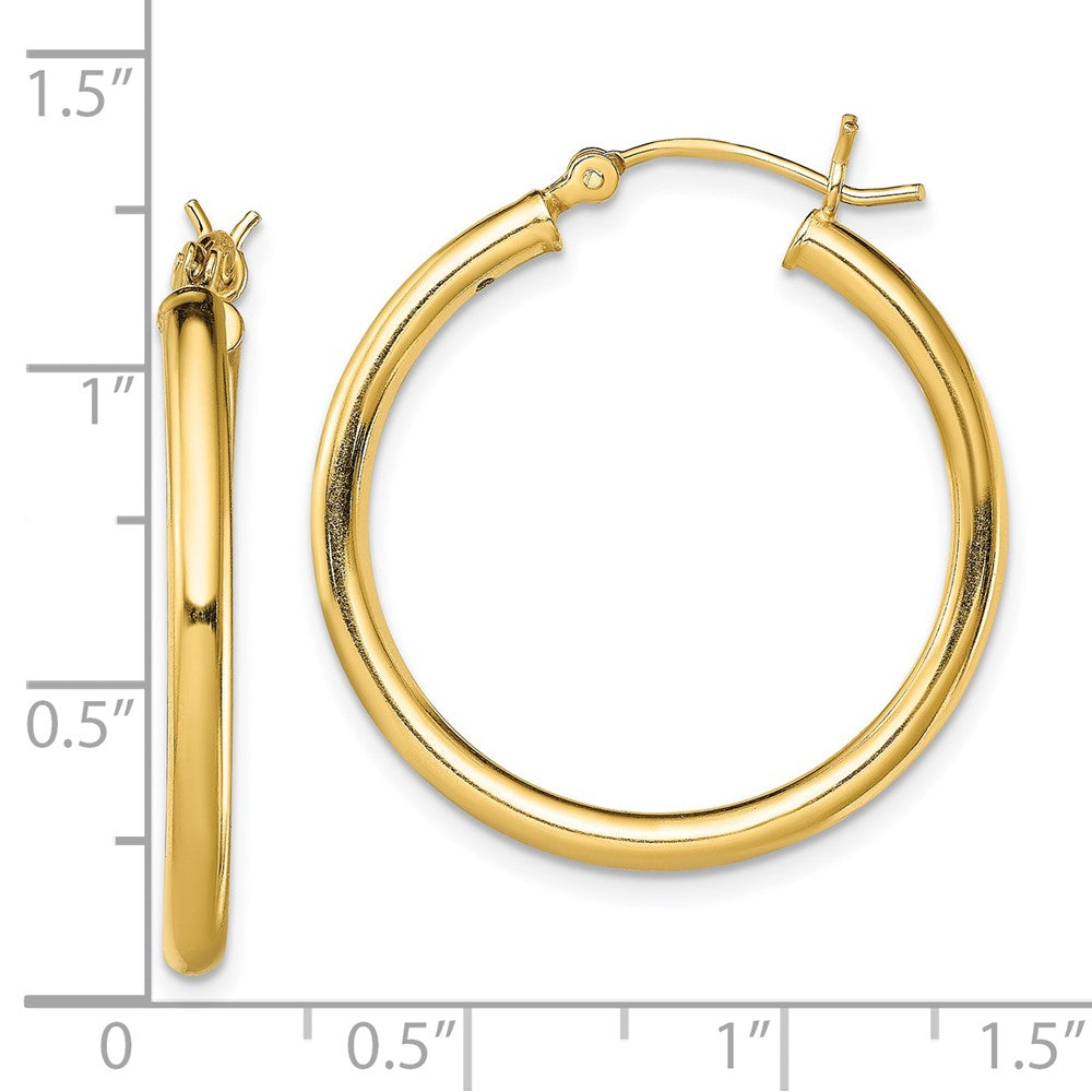 Yellow Gold-plated Sterling Silver Polished 2.5x28mm Hoop Earrings