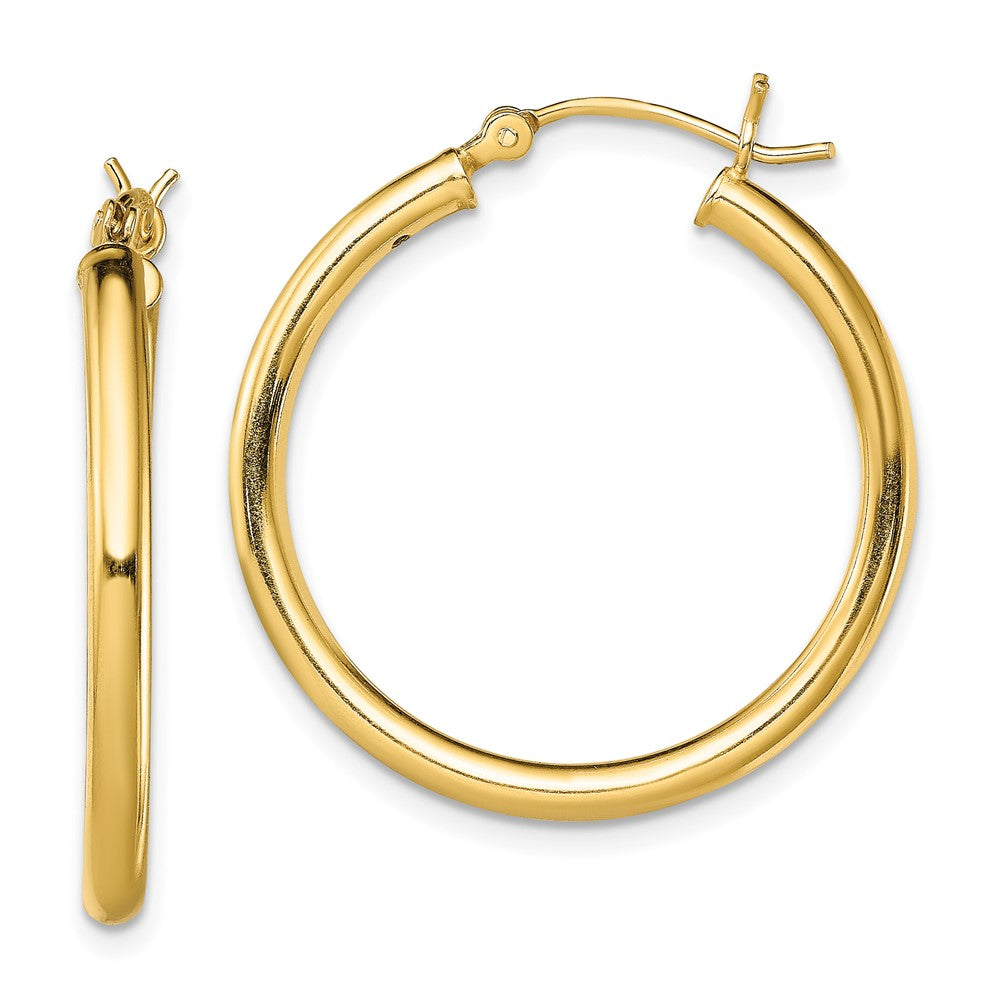 Yellow Gold-plated Sterling Silver Polished 2.5x28mm Hoop Earrings
