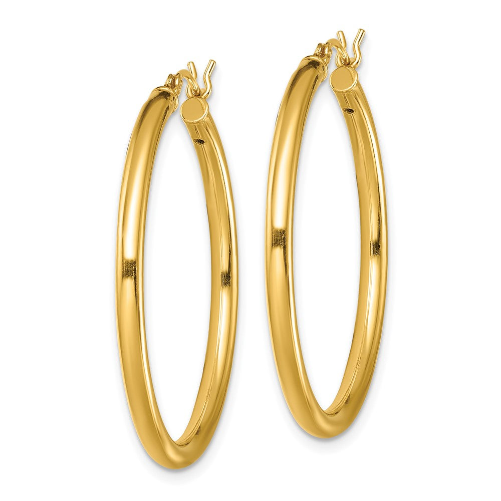 Yellow Gold-plated Sterling Silver Polished 2.5x35mm Hoop Earrings