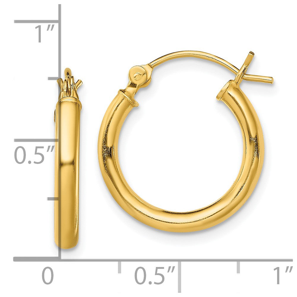 Yellow Gold-plated Sterling Silver Polished 2.5x18mm Hoop Earrings