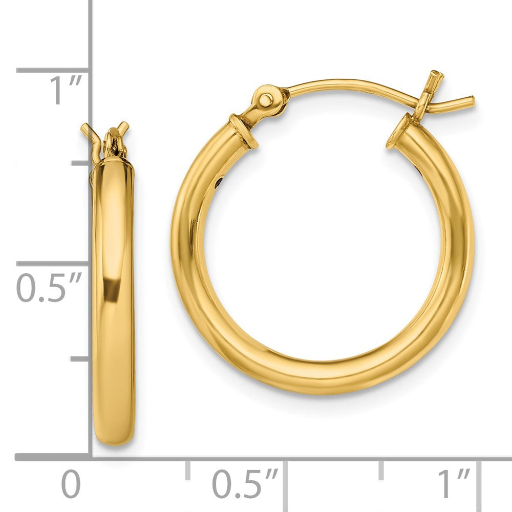 Yellow Gold-plated Sterling Silver Polished 2.5x20mm Hoop Earrings