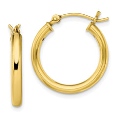 Yellow Gold-plated Sterling Silver Polished 2.5x20mm Hoop Earrings