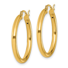 Yellow Gold-plated Sterling Silver Polished 2.5x25mm Hoop Earrings