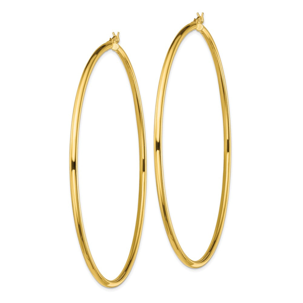 Yellow Gold-plated Sterling Silver Polished 2.5x80mm Hoop Earrings