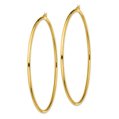 Yellow Gold-plated Sterling Silver Polished 2.5x80mm Hoop Earrings