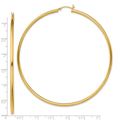 Yellow Gold-plated Sterling Silver Polished 2.5x80mm Hoop Earrings