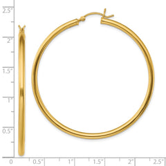 Yellow Gold-plated Sterling Silver Polished 2.5x50mm Hoop Earrings