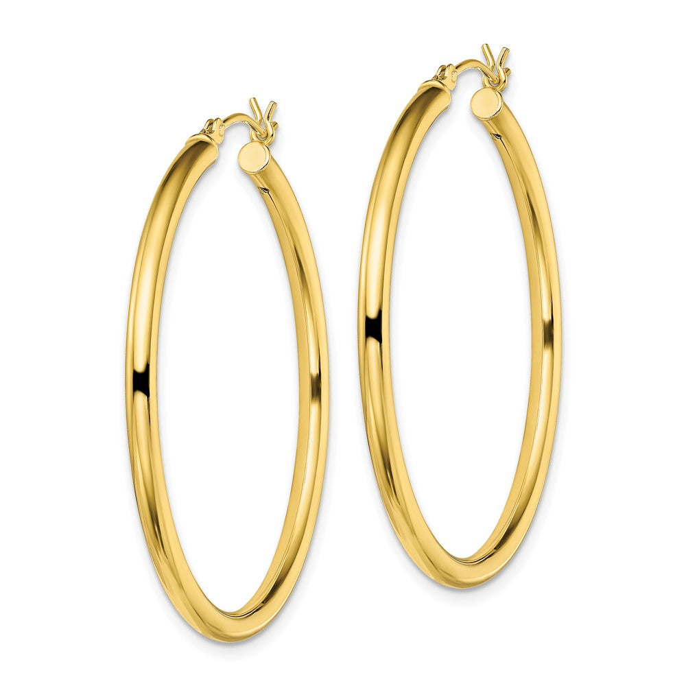 Yellow Gold-plated Sterling Silver Polished 2.5x40mm Hoop Earrings