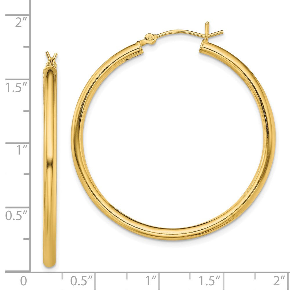 Yellow Gold-plated Sterling Silver Polished 2.5x40mm Hoop Earrings