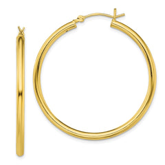 Yellow Gold-plated Sterling Silver Polished 2.5x40mm Hoop Earrings