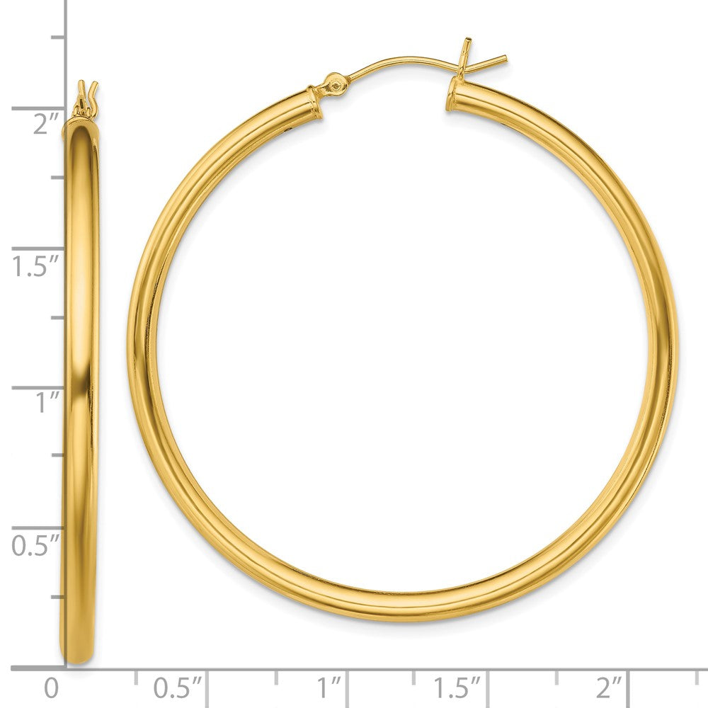 Yellow Gold-plated Sterling Silver Polished 3x50mm Hoop Earrings