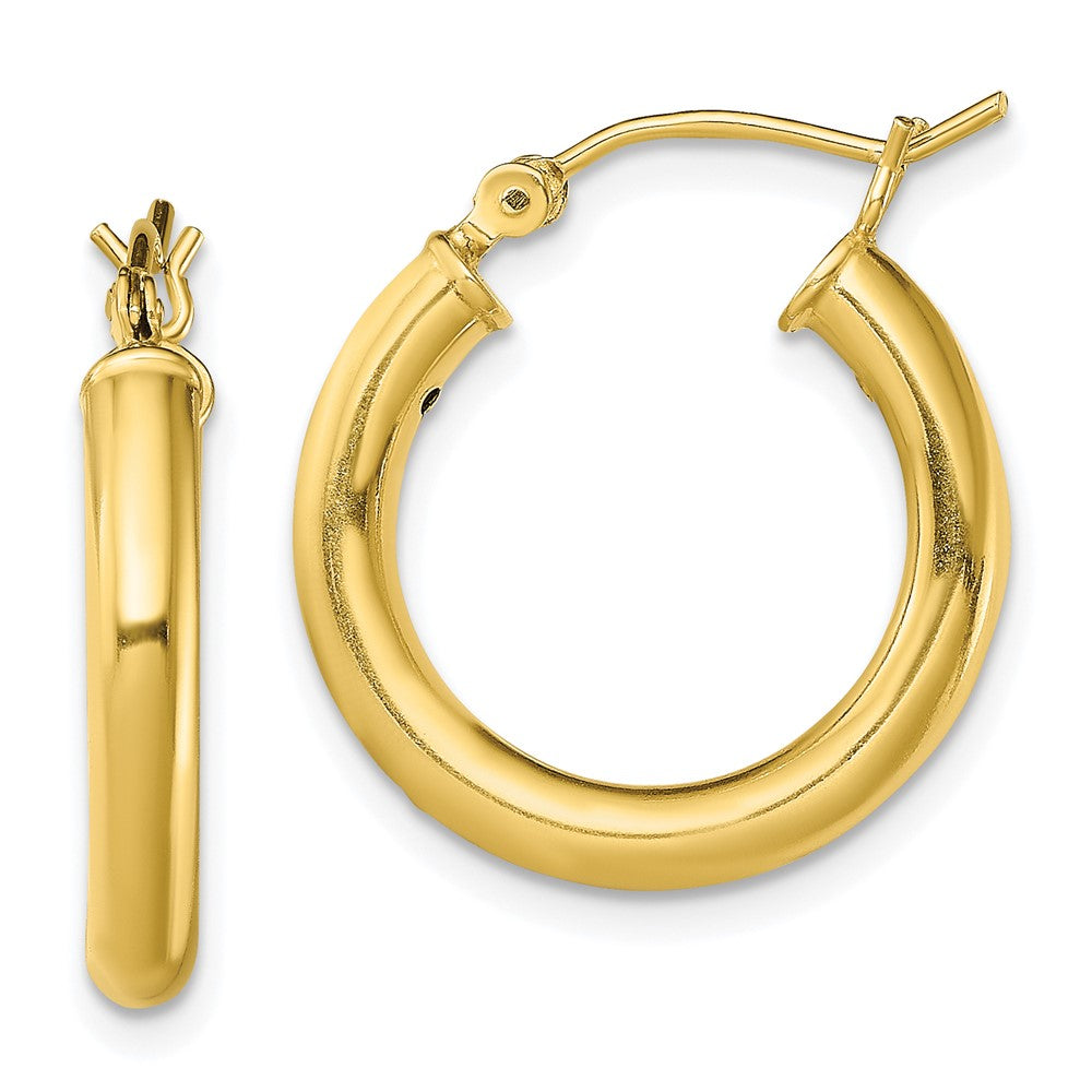 Yellow Gold-plated Sterling Silver Polished 3x20mm Hoop Earrings