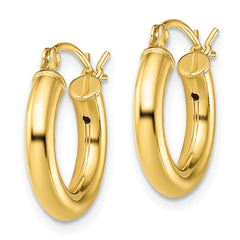 Yellow Gold-plated Sterling Silver Polished 3x15mm Hoop Earrings