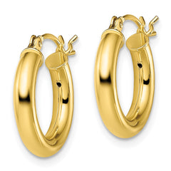 Yellow Gold-plated Sterling Silver Polished 3x16mm Hoop Earrings