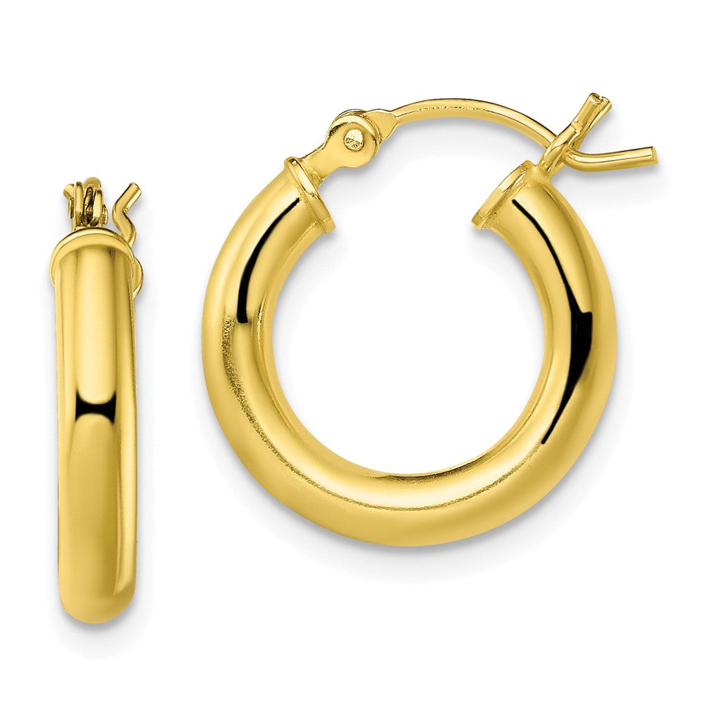 Yellow Gold-plated Sterling Silver Polished 3x16mm Hoop Earrings