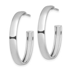 Rhodium-plated Sterling Silver Polished 3.8mm Post Hoops Earrings