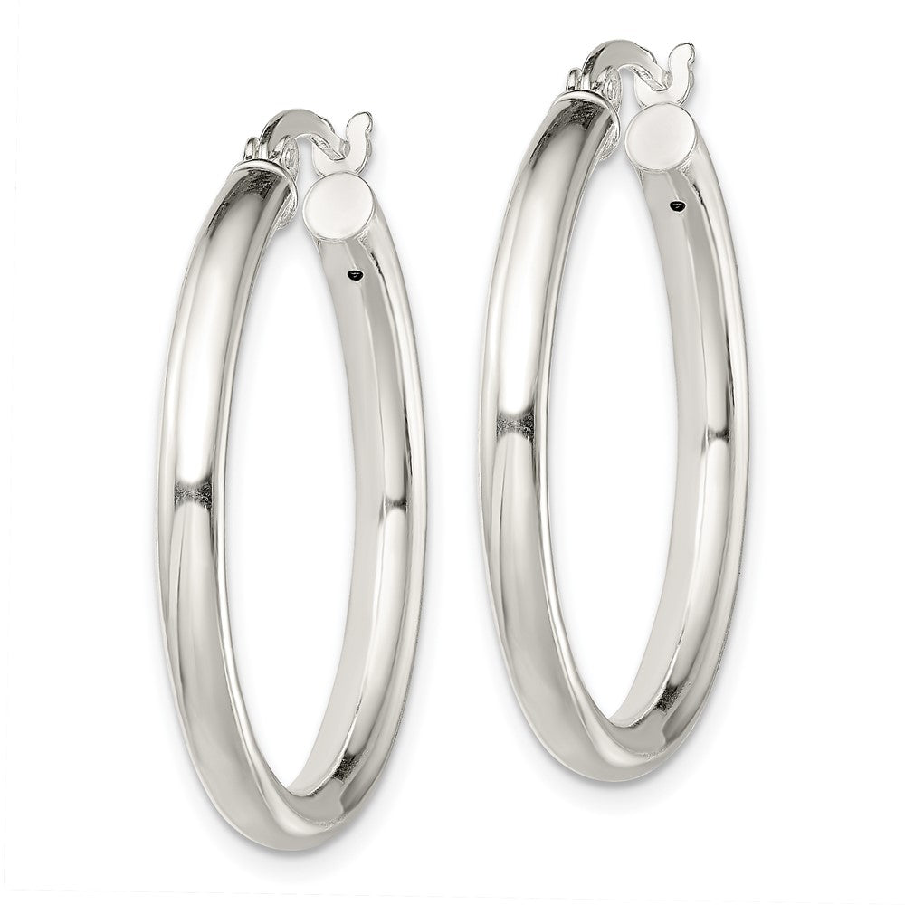 Sterling Silver Polished 3.5mm Hoop Earrings
