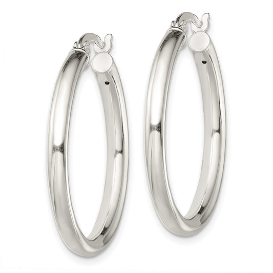 Sterling Silver Polished 3.5mm Hoop Earrings
