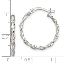 Sterling Silver Polished Braided Hoop Earrings