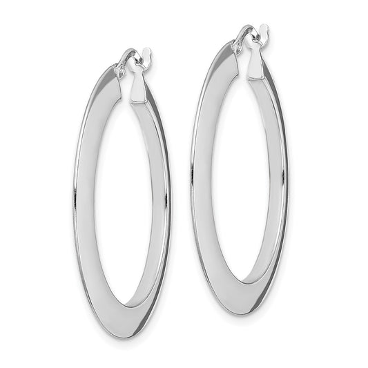 Rhodium-plated Sterling Silver Polished 2mm Hoop Earrings