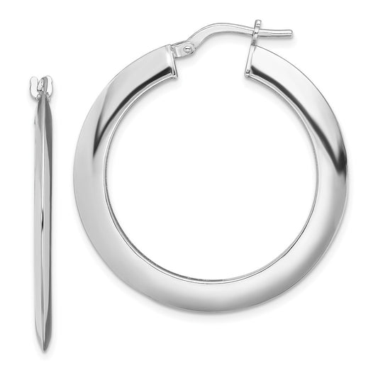 Rhodium-plated Sterling Silver Polished 2mm Hoop Earrings