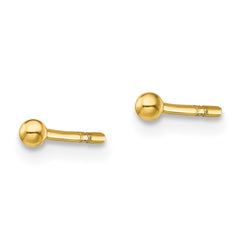 Yellow Gold-plated Sterling Silver Polished 2mm Ball Post Earrings