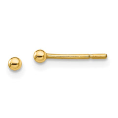 Yellow Gold-plated Sterling Silver Polished 2mm Ball Post Earrings