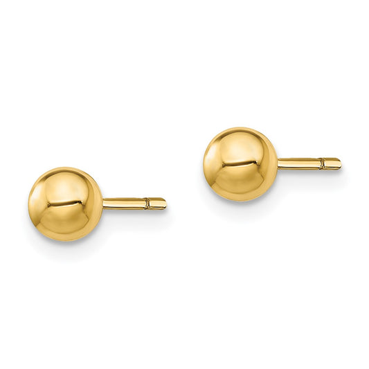 Yellow Gold-plated Sterling Silver Polished 5mm Ball Post Earrings